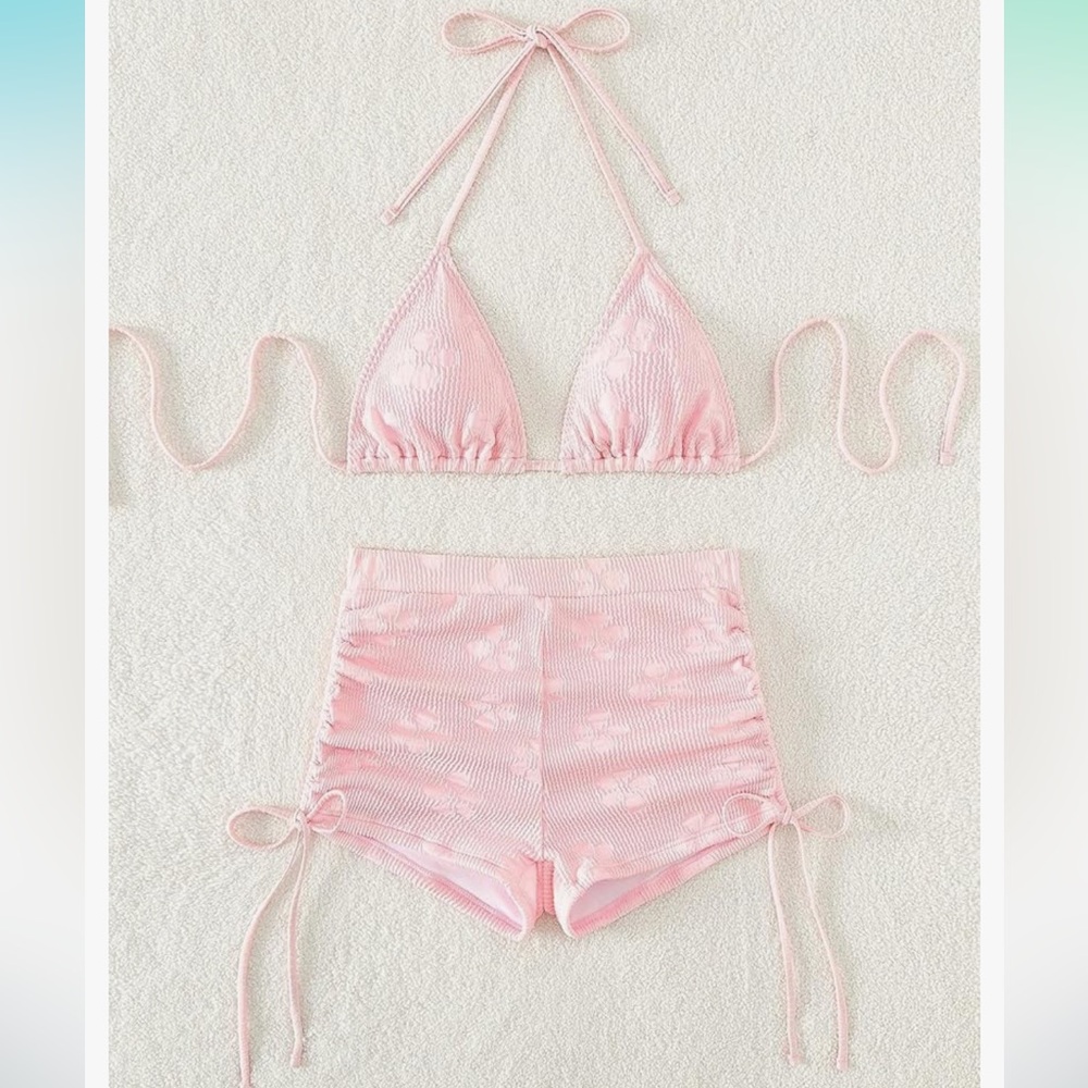 Pink Triangle Bikini Shorts Set - Picture 3 of 8